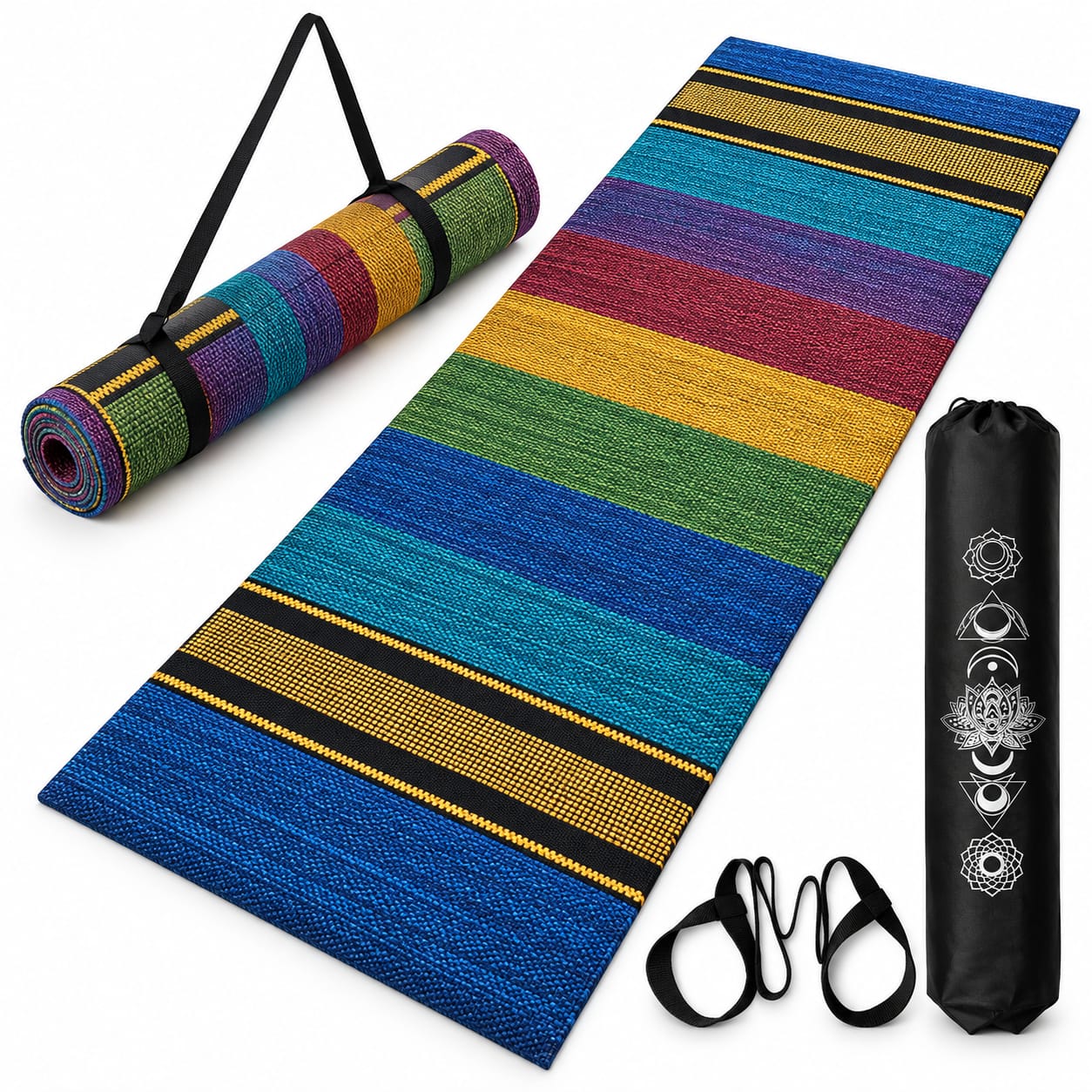 premium cotton yoga mat for daily yoga practice 2X6 feet